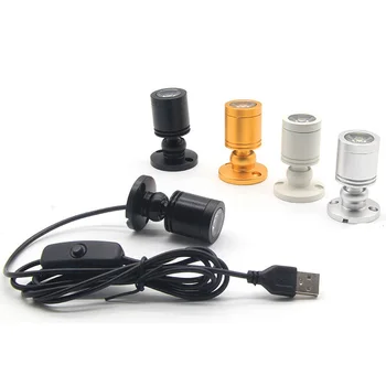 LED USB 스포트라이트, 쥬얼리 캐비닛 쇼케이스 카운터 램프, 표면 장착 천장 미니 스포트라이트, USB 5V 인터페이스, 3W DC5V