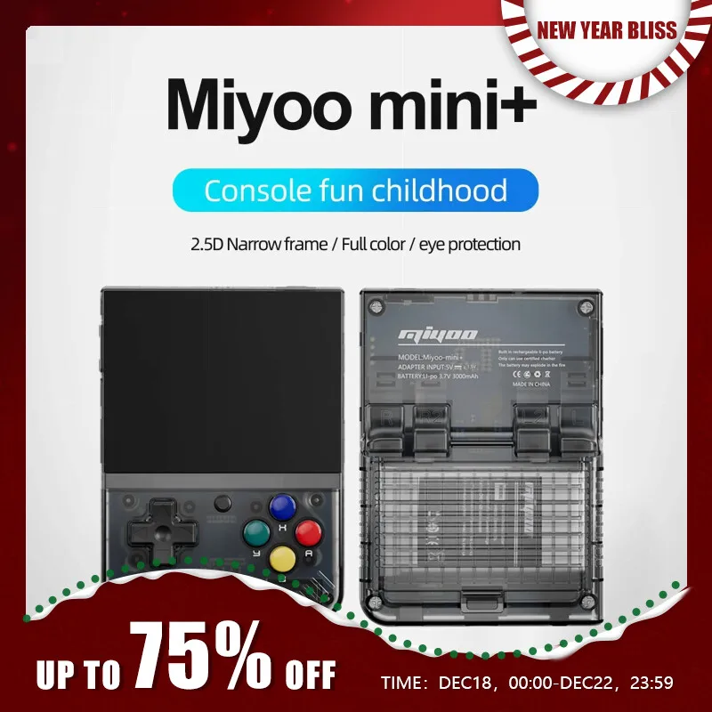 MIYOO-consola de videojuegos portátil Retro Mini Plus V2 Mini + pantalla IPS de 3,5 pulgadas, consola de videojuegos clásica, sistema Linux, regalo
