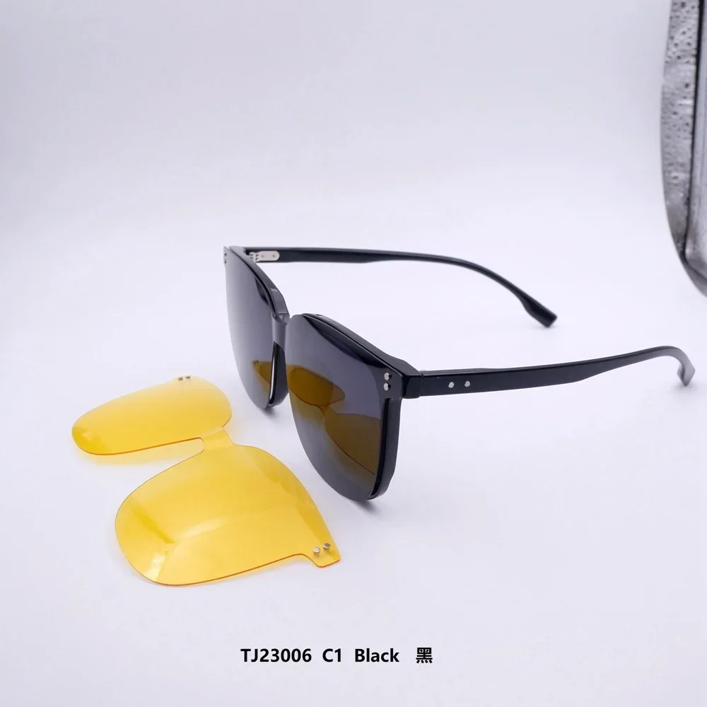 High Quality TJ23006 Driver's HD Nylon polarizing night Vision Magnetic Clip On myopia sunglasses TR90 glasses frame Men Women