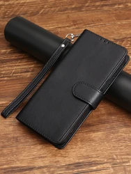 Luxurious Leather Wallet Flip Case - Premium Solid Strap Design for Ultimate Device Protection (Black)