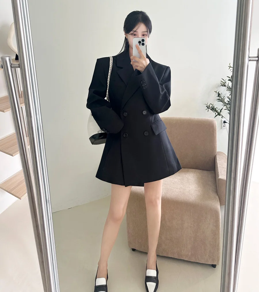 Autumn New Elegant Blazer Coats for Women Long Sleeve Office Lady Korean Fashion Casual Loose Street Trends Solid Blazers Jacket