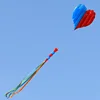 3D 5.5M Red/Blue Heart Shaped Soft Kite 8 Kites with Long Float Tail Beach Kites Easy To Fly and Tear Resistant Storage Bag 5