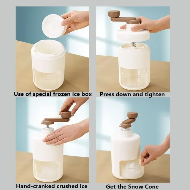 Manual Ice Shaver Household Small Ice Crusher Mini Shaved Ice Milkshake Machine Portable Hand-cranked Smoothie Machine 5
