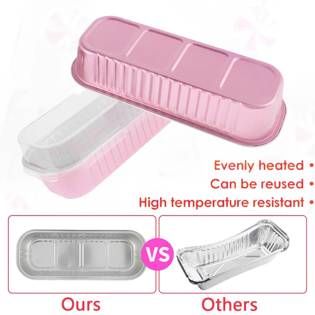 50 Mini Teglie Pane In Alluminio Con Coperchi E Cucchiai - 200ml Per Torte E Dessert - Foto 7