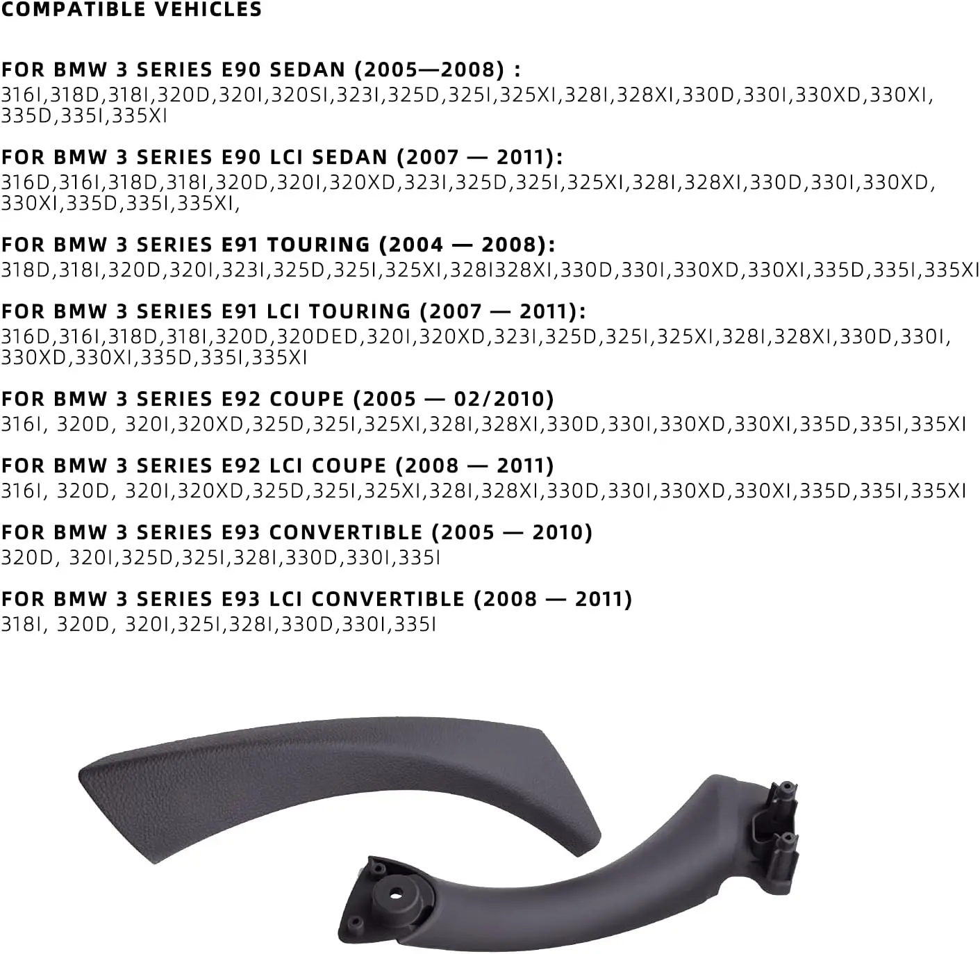 Links Rechts Innen Beifahrertür Zuggriff Ersatz Für BMW 3er E90 E91 E92 318 320 325 330 335 51417230849 – Detail 3