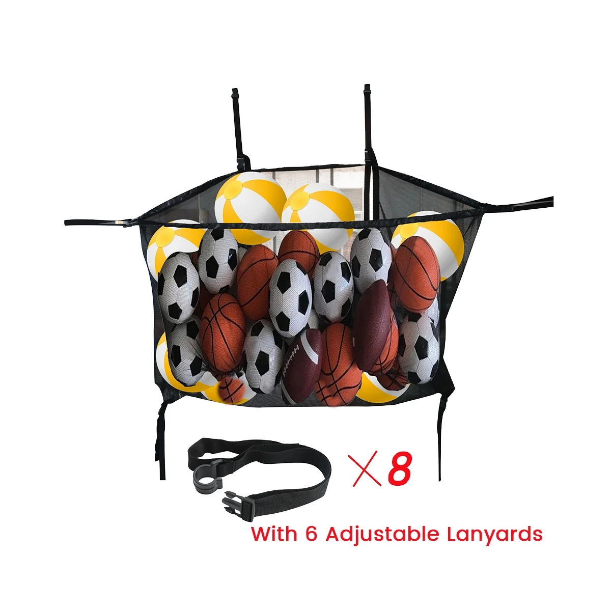 

Pool Float Organizer Storage Bag,Adjustable Net for Toys Pool Noodles Floats Inflatable Rafts Basketball Accessories