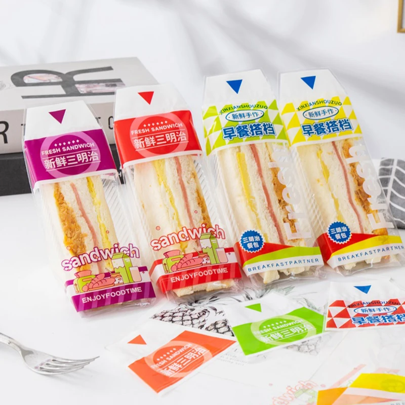 100 Pieces Transparent Anti-Fog Disposable Triangle Sandwich Bags 17.5x23.5cm for Sandw... - SKU TSB01204 - UGI Packaging