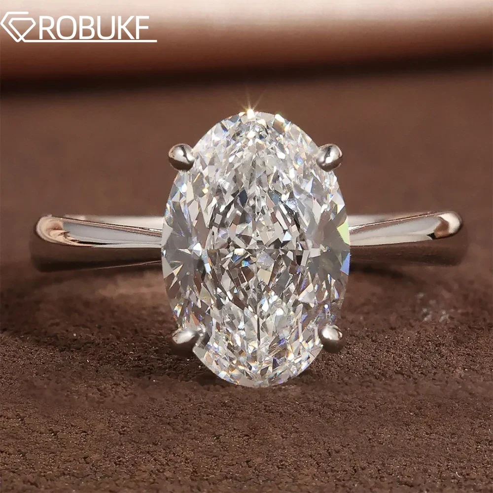 1-4CT Oval Cut Moissanite Rings for Women Sparkling Diamond 925 Sterling Silver Engagement Wedding Band Jewelry With Certificate 1