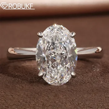 1-4CT Oval Cut Moissanite Rings for Women Sparkling Diamond 925 Sterling Silver Engagement Wedding Band Jewelry With Certificate 1