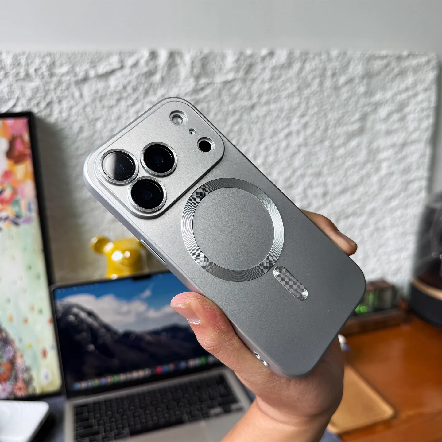 Luxury Matte MagSafe-Compatible Phone Case with Magnetic Charge and Lens Protector Cover
