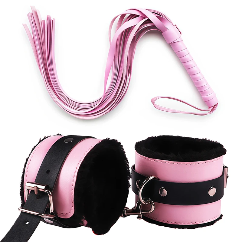Set bondage per coppie con manette in pelle e benda occhi_voghion.com