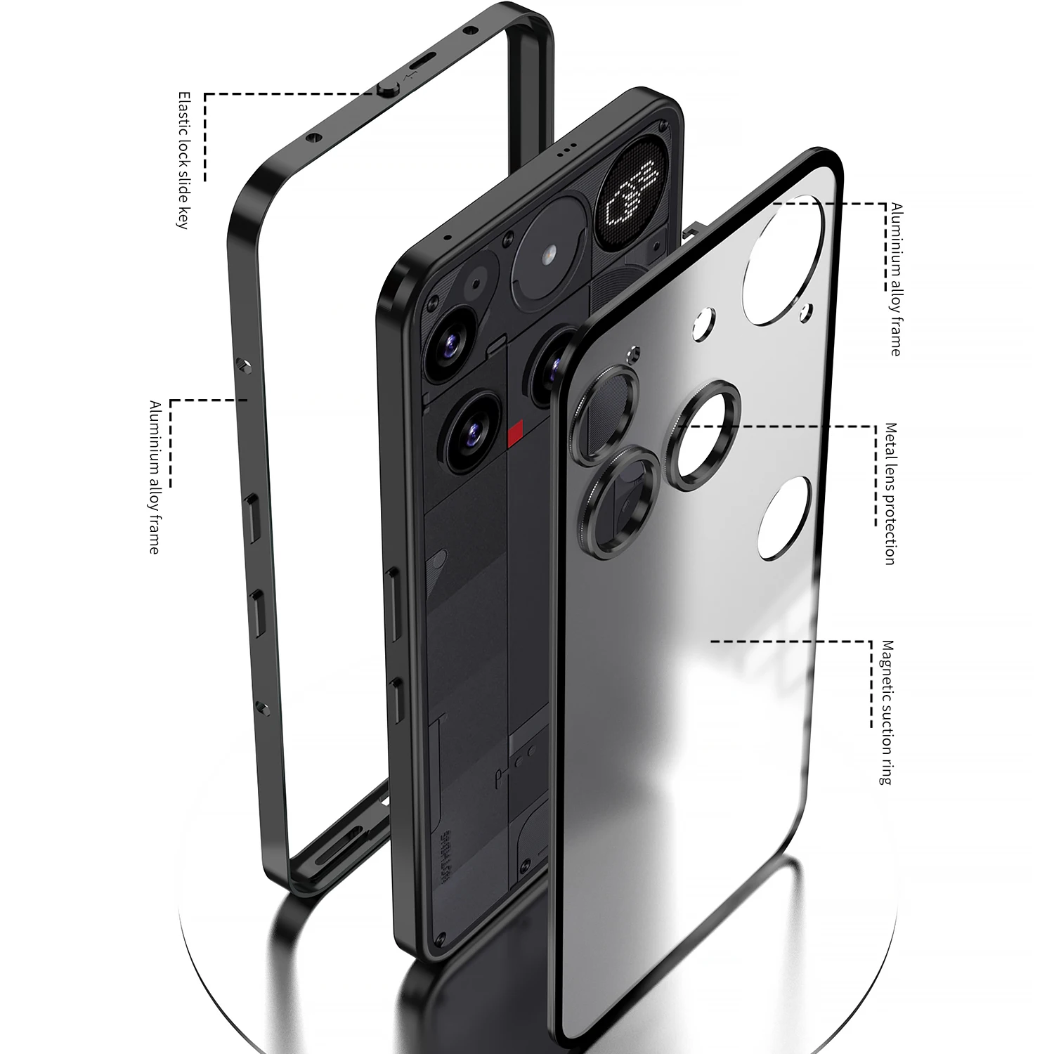 Sleek Glass Back Drop-Proof Case – Skin-Friendly Snap-On Cover