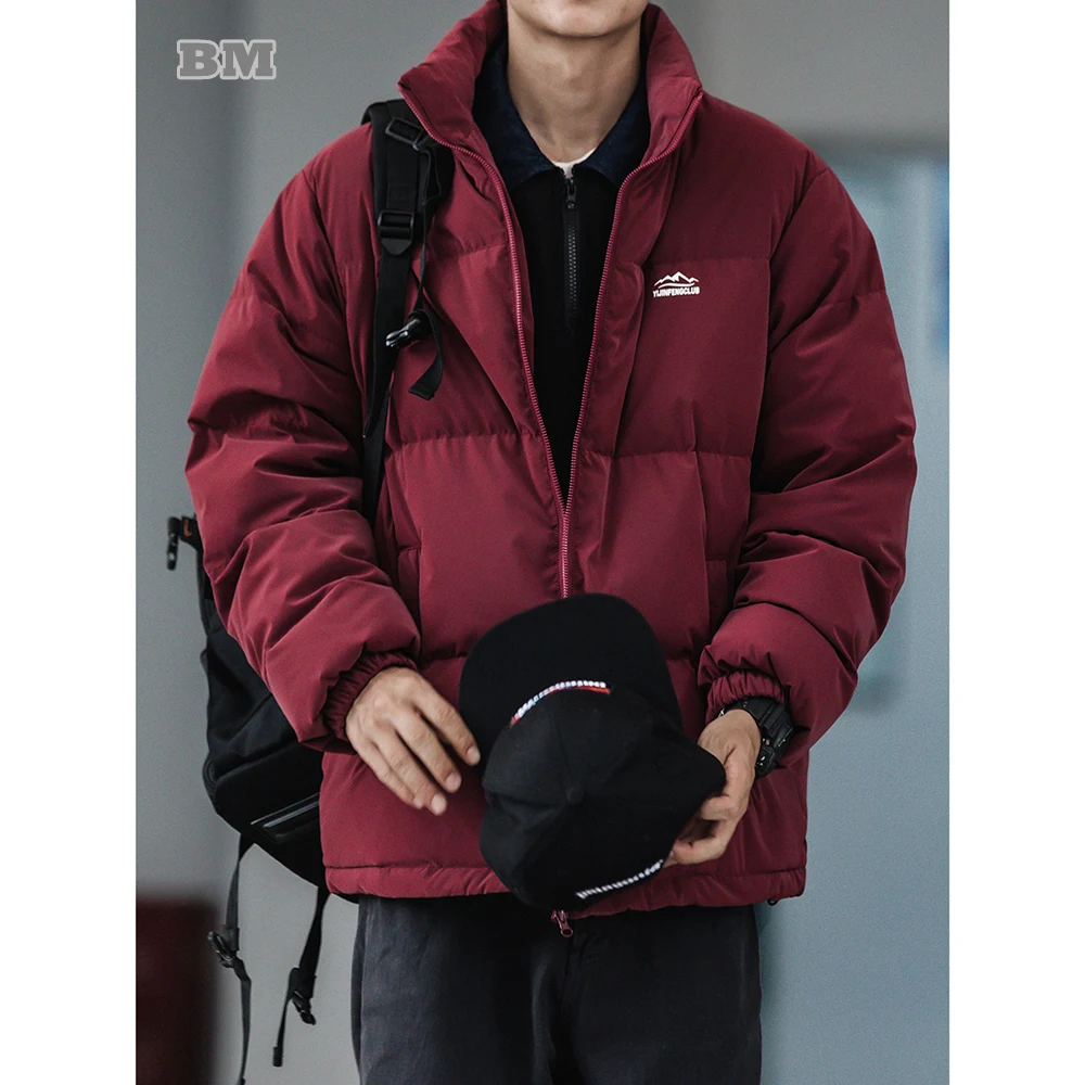 

Winter Warm Stand Collar Down Jacket For Men Women Korean Streetwear Thick Padded Jacket Trendy Coat Harajuku Casual Parkas Male
