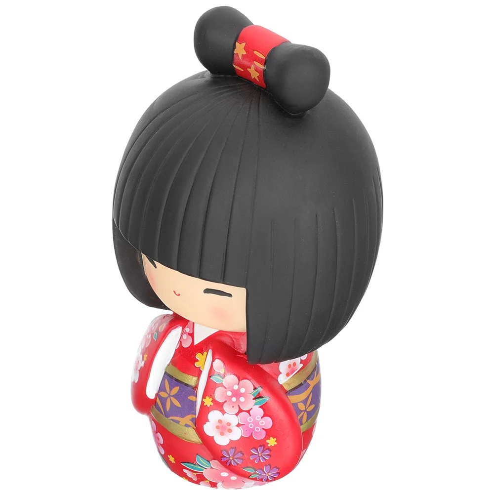 

Decorate Child Vintage Christmas Decorations Kimono Dolls Figure Resin Tabletop Ornament