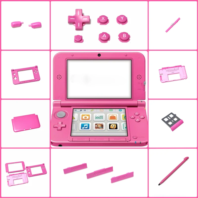 Accessori Rosa Originali Pulsanti Chiavi Per Console 3Ds Xl/Ll