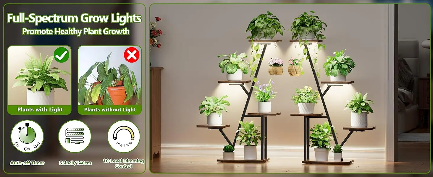 Plant Stand Indoor Large Plant Shelf Multiple Plants Plant Shelves Plant Holders Plant Rack