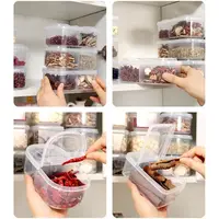 Boîte de rangement rectangulaire scellée en plastique pour réfrigérateur portable, boîtes à condiments sûres avec couvercle, plusieurs aliments 4