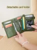 Minimalist Women's Wallet Short Three Layer Large Capacity Double Zipper Card Holder ID Card Credit Bank Card Holder Money Bag 2