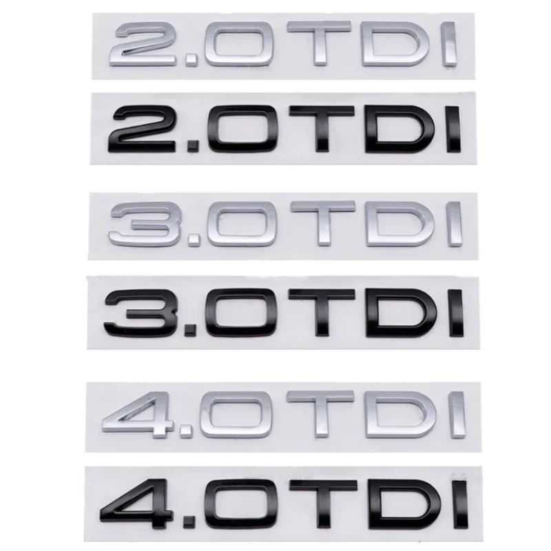 Abs Car Rear Trunk Fender Side Emblem Sticker Per Audi 2.0Tdi 3.0Tdi 4.0Tdi Logo A4L Q5L A5 A3 A6 Q5 Q7 R8 Rs5 Sq8 Accessori