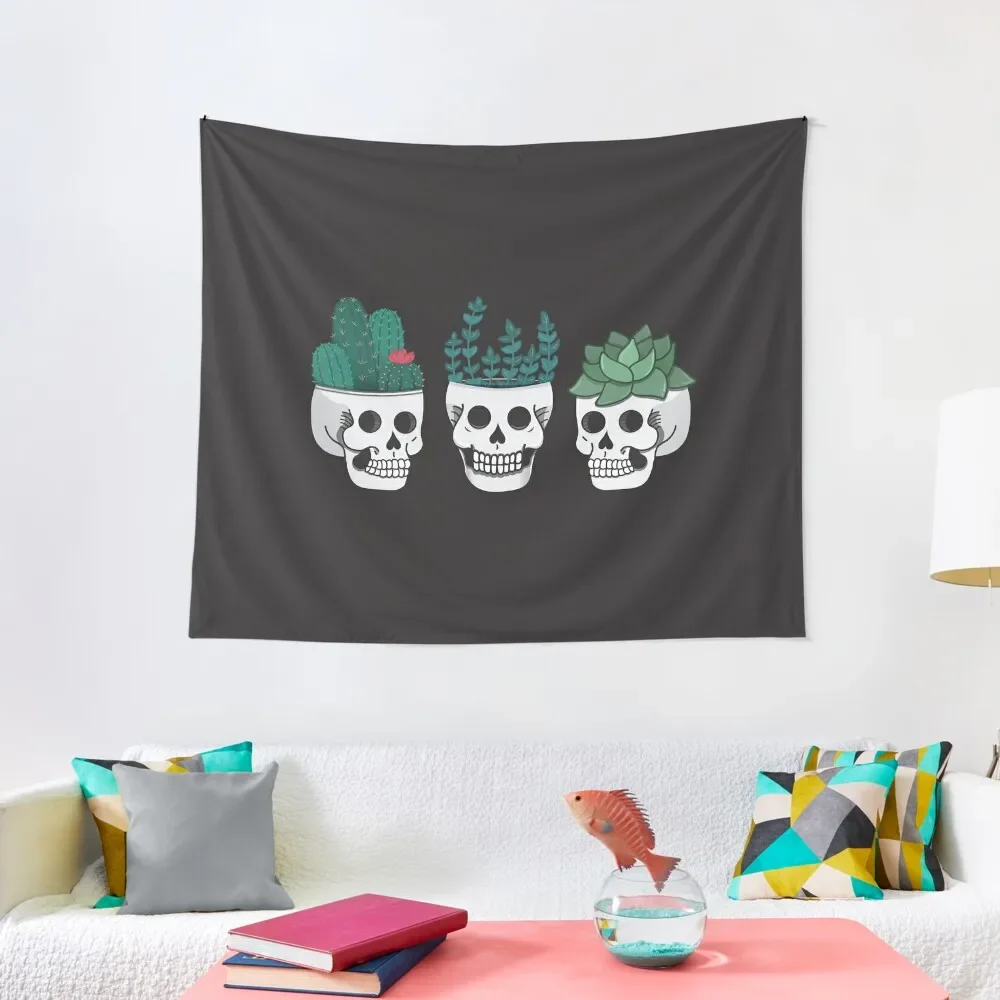 

Skull Plants Trio Tapestry Room Decoration Korean Style For Bedroom Tapestry