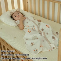 Baby Sleeping Bag 3-18 Months Summer Thin Kids Sleepwear Baby Sleepsacks For Boys Girls Cute Bear Print Anti-Kick Blanket 2