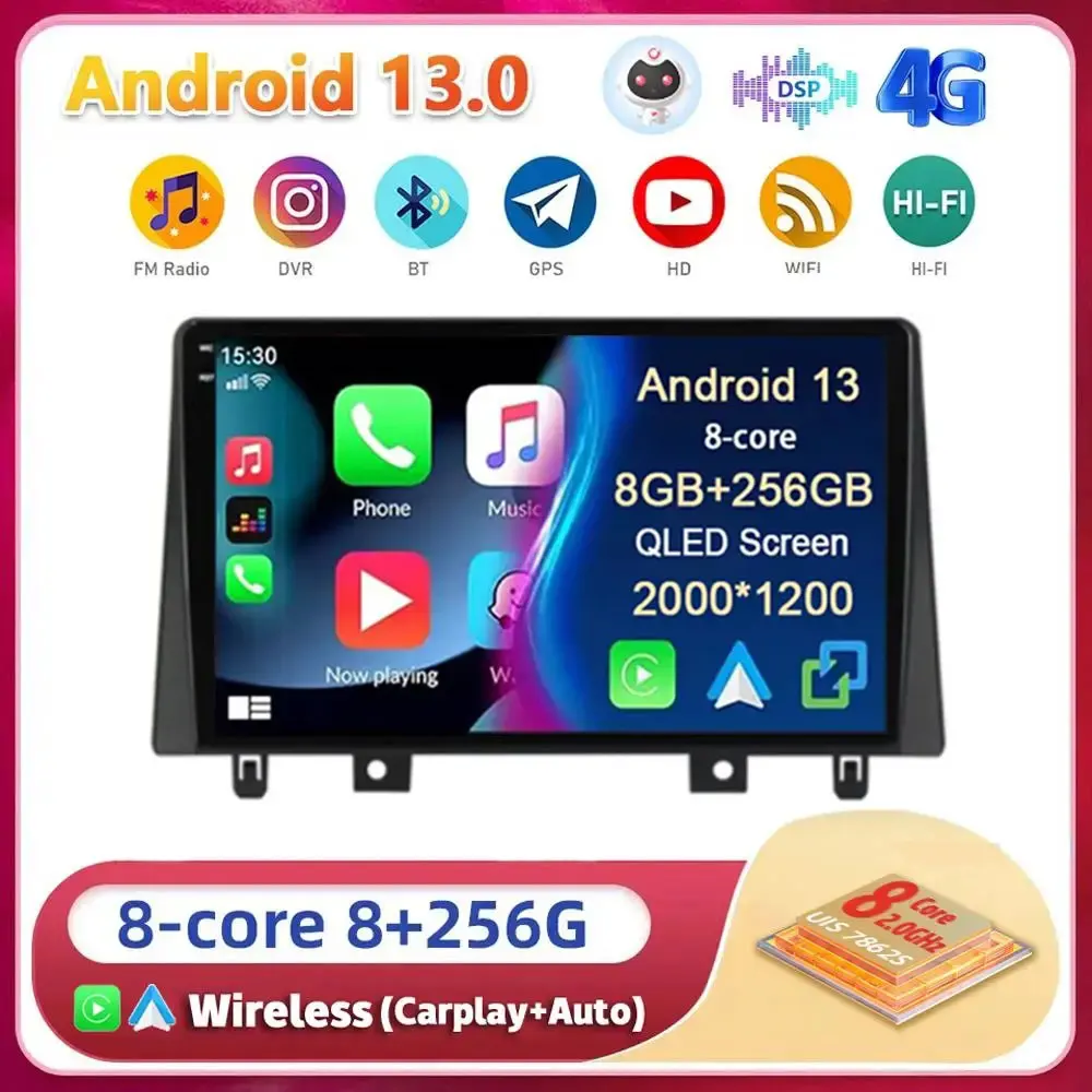 

Android 13 Carplay Авто WIFI + 4G для JAC Refine S3 2019-2023 автомобильное радио GPS стерео Мультимедийный видеоплеер 2din головное устройство BT аудио