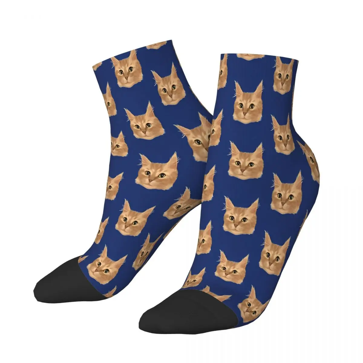 

Orange Tabby Cat Portrait Ankle Socks Male Mens Women Winter Stockings Harajuku