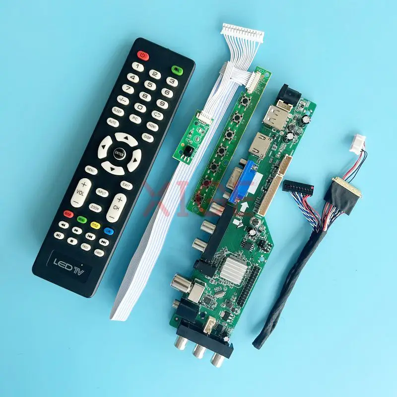 

Driver Board Fit CLAA101WA01A CLAA101WB03 1366*768 DVB Digital Signal DIY Kit USB+DHMI+VGA+2AV 10.1" Laptop Display 40-Pin LVDS