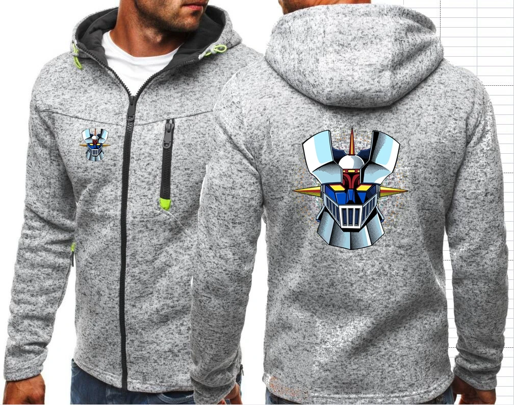 Mazinger Z Anime Sweatshirts Old Manga Robot Movie Men Sports Casual Wear Zipper Tide Jacquard Hoodies Fleece Jacket Sweatshirts