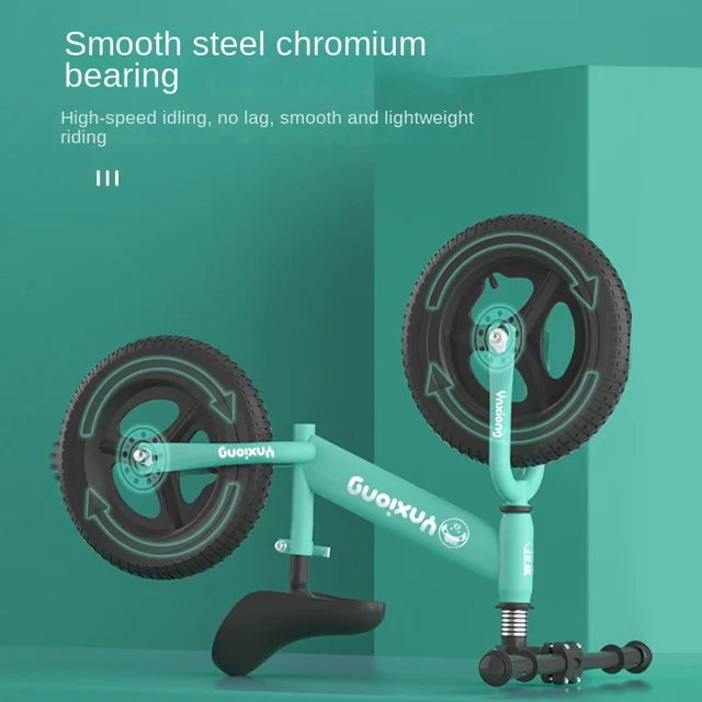 LazyChild Children's High Carbon Steel Anti-Bump Comfortable Balance Car Pedalless Toddler Sliding Yo-Yo Car Inflatable Wheel 4