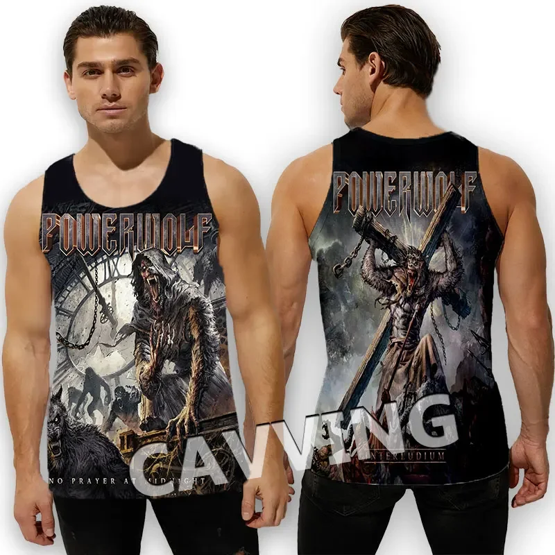 Майка Powerwolf для мужчин и женщин, модная жилетка в стиле Харадзюку, майка с 3D принтом, уличная одежда, лето