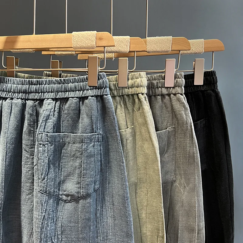 Luxury Men's Linen Shorts - Summer Lightweight, Beachwear, Relaxed Fit, High-End Fashion