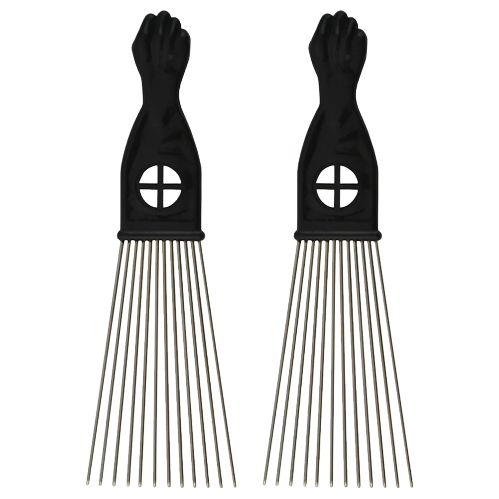 

2pcs Hair Pick Metal Picks for Afro Hair Hair Picks for and Men Afro Combs Fist Pick for Hair Comb for Hair Styling