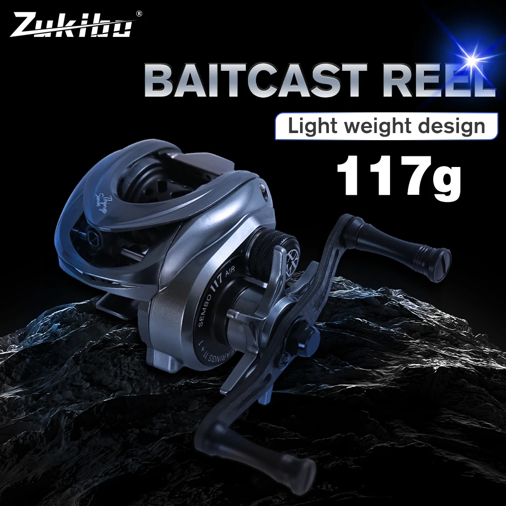 

ZUKIBO 117g Ultra Light Baitcasting Fishing Reel 11+ 1BB Baitcasting Reel Carbon Fiber 7.8:1 Gear Ratio 4kg Saltwater Baitcaster