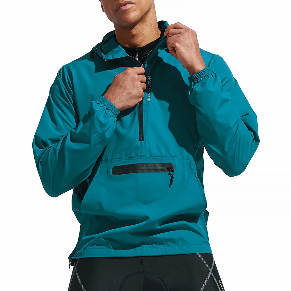WOSAWE Ultralight Reflective Cycling Jacket Hooded MTB Bike Long Sleeve Jersey Men Riding Waterproof Windbreaker Bicycle Vest