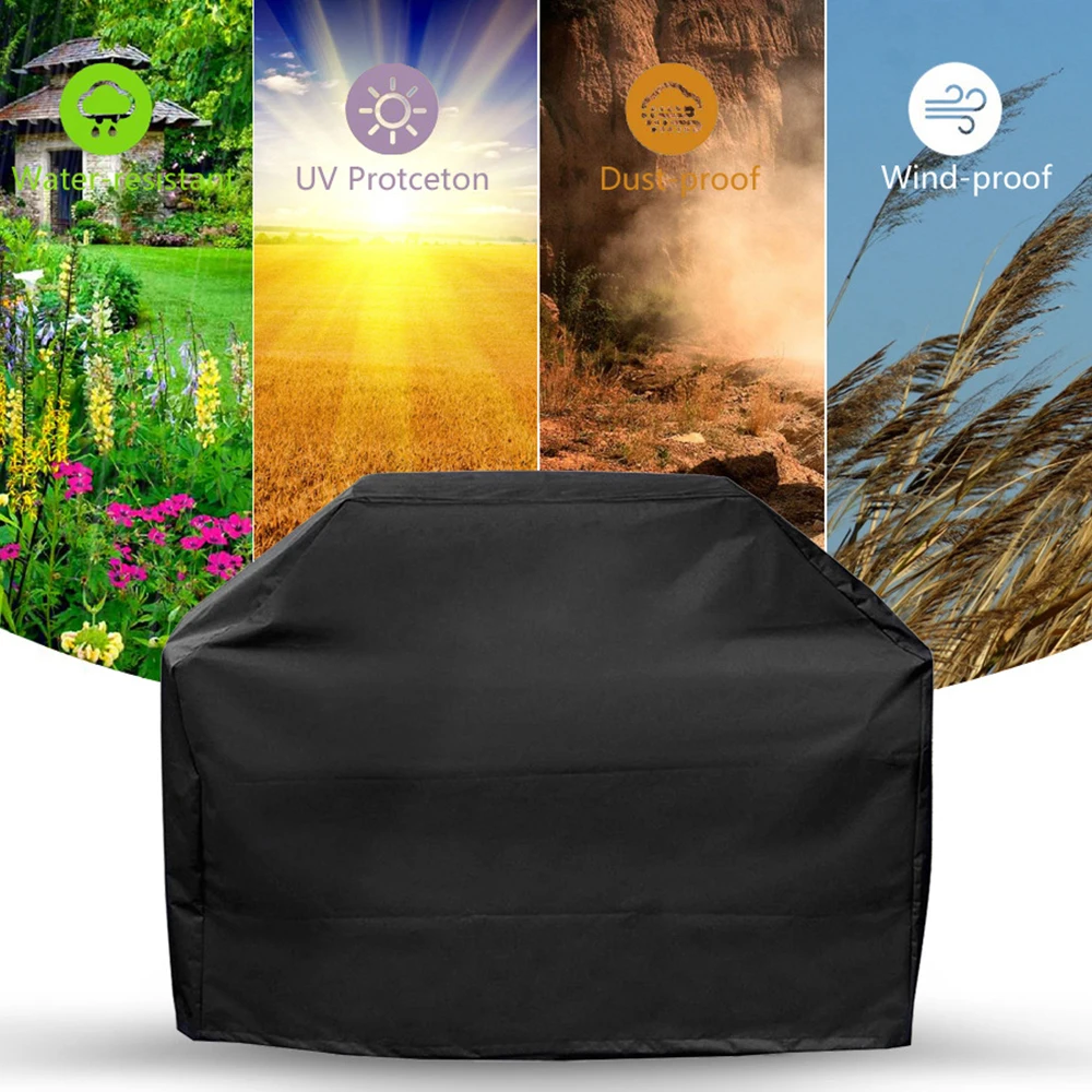 BBQ Cover Outdoor Dustproof Waterproof Oxford Cloth Multifunctional DustproofRainproof Outdoor Barbecue Stove Cover Circular grill cover