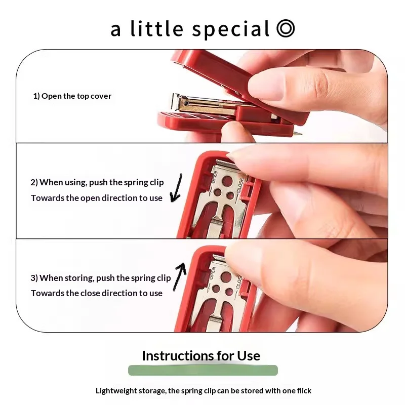 코쿠요 원미터 신형 휴대용 스테이플러, 미니하고 컴팩트하며, 학생들이 시험지와 문서를 정리할 수 있는 휴대용 제본 도구입니다.