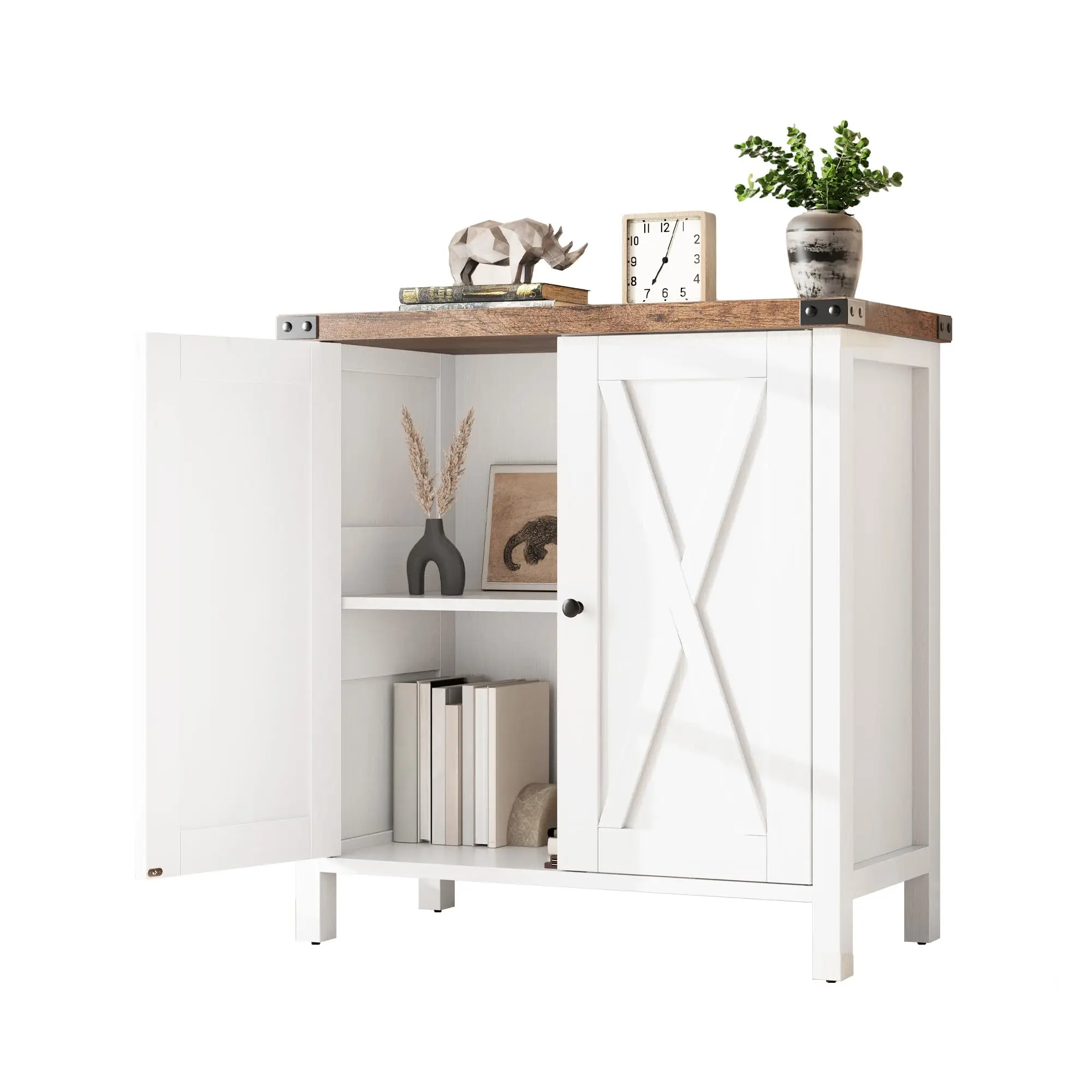 Sideboard Akzentschrank mit Verstellbarem Regal, Küchenschrank Aufbewahrungseinheit für Wohnzimmer, Flur, Esszimmer Möbel