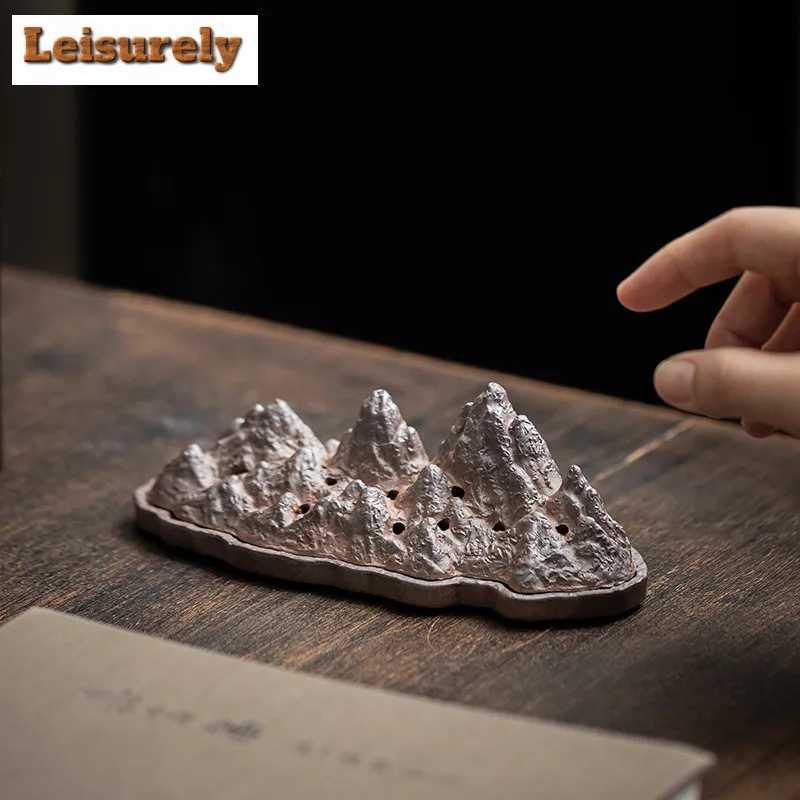 Old Rock Mud Chinese Incense Holder Water Fountain Decoration Incense Burners Aromatherapy Censer Tea Services Decoration Craft