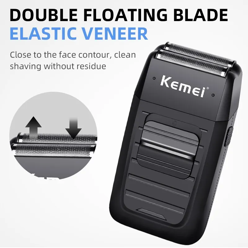 KEMEI-1102 compact rechargeable lithium ion shaver kit foil professional electric shaver for men