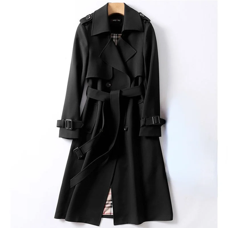 Long Smart Belted Trench Coat 6