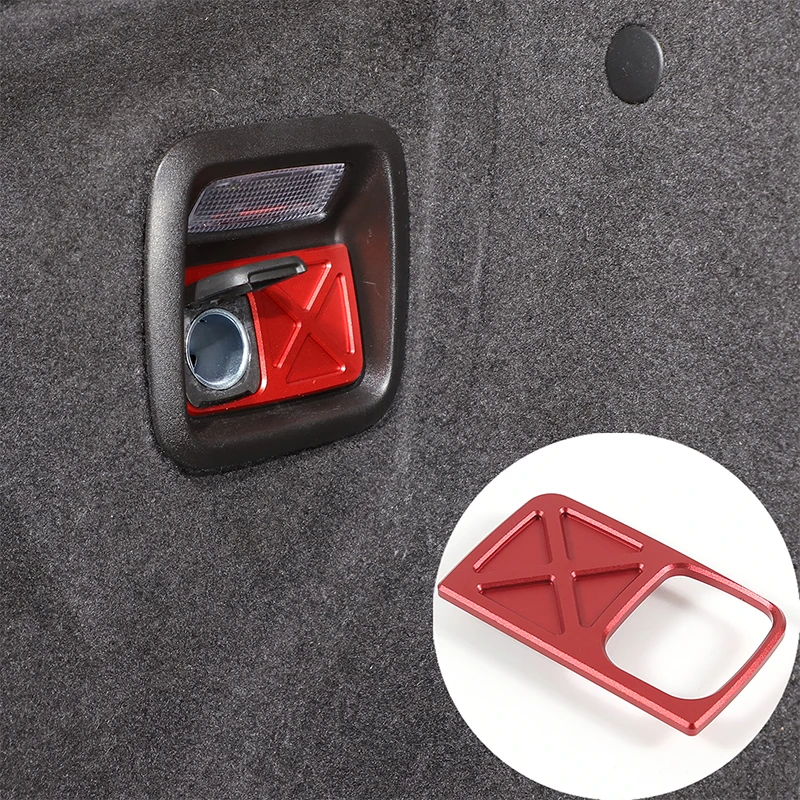 

For Chevrolet Corvette C8 2020-2023 Aluminum Alloy Red Car Trunk Escape Switch Cover Anti Mispressing Cover Plate Auto Parts
