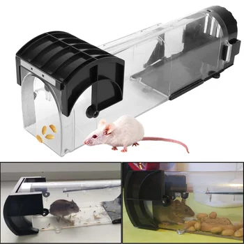 Trappola per roditori in plastica riutilizzabile umana sicura e solida Catcher per mouse domestico Trappola per topi autobloccante intelligente per giardino interno ed esterno