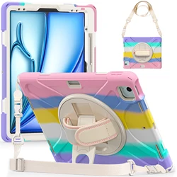 Enhanced Tablet Cover with Hand and Shoulder Armor Case for IPad11th A16 2025 (ColorPink)