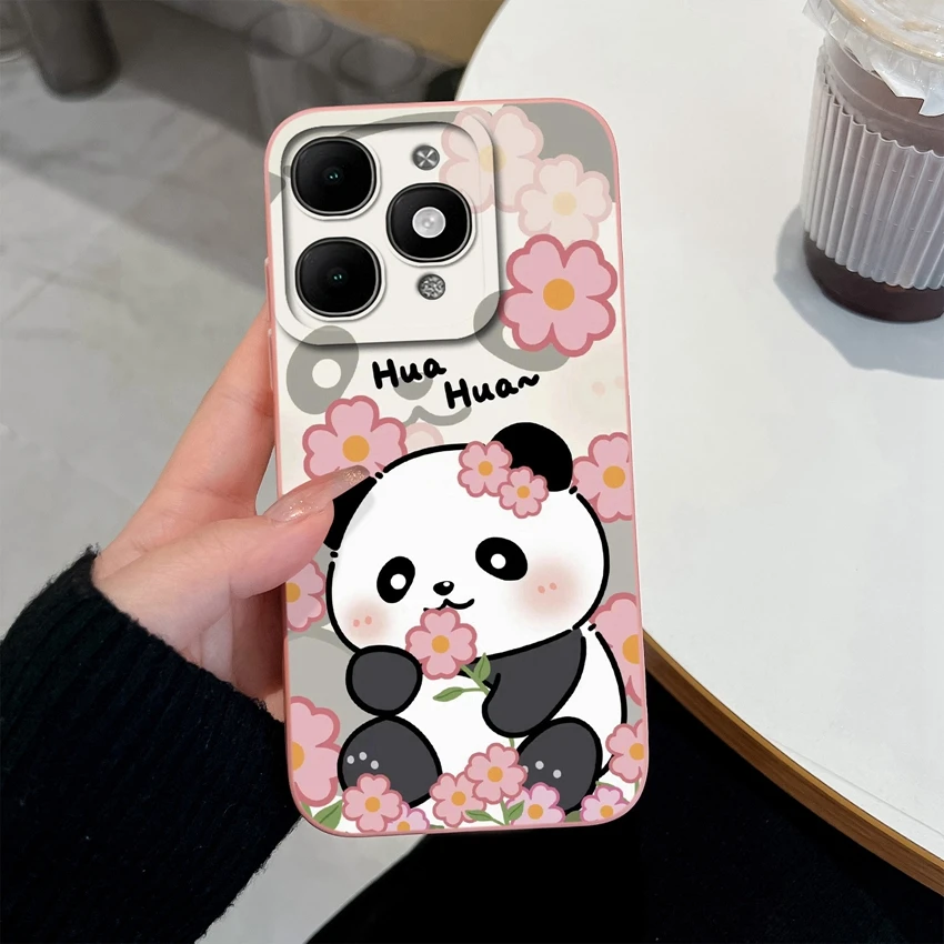 Pretty Floral Liquid Silicone Shockproof Phone Case with Screen Protector