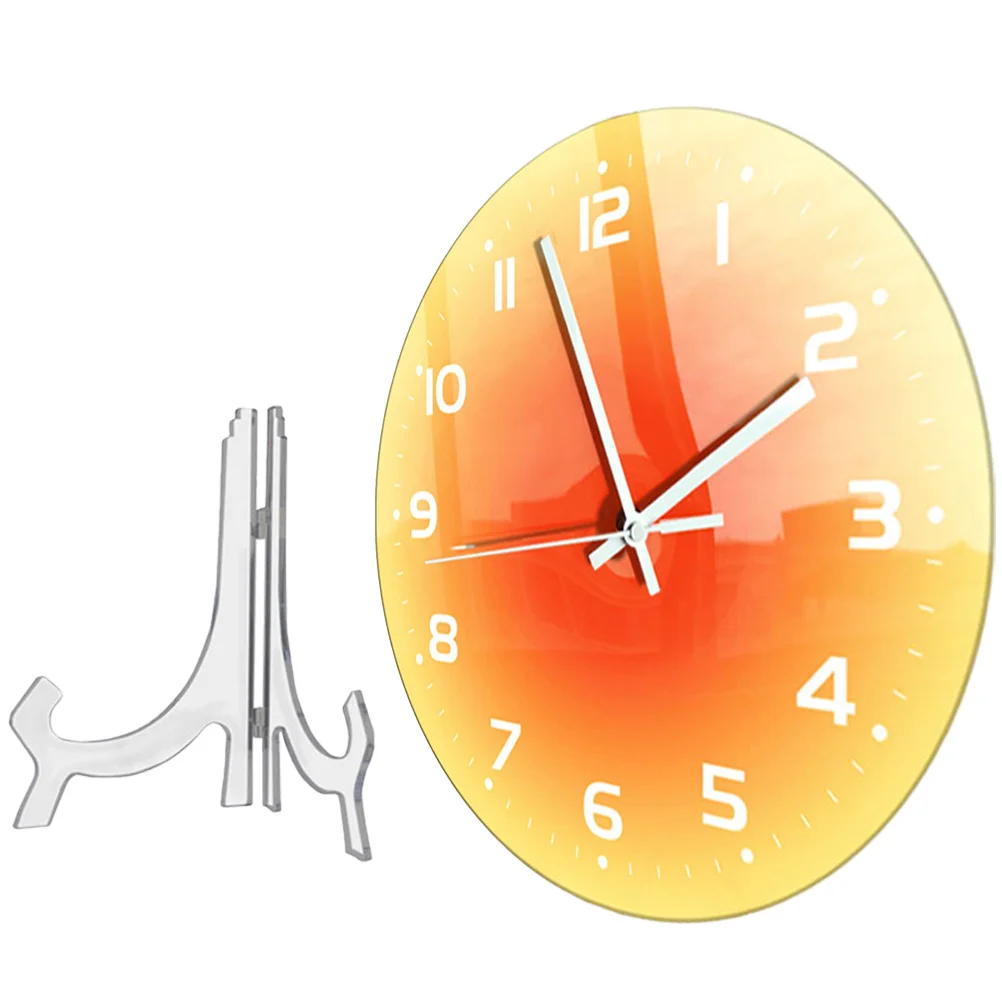 

Three-dimensional Gradient Sunset Table Wall Hanging Dual-purpose Acrylic Clock Round Desktop Ornaments Office Decor Clocks