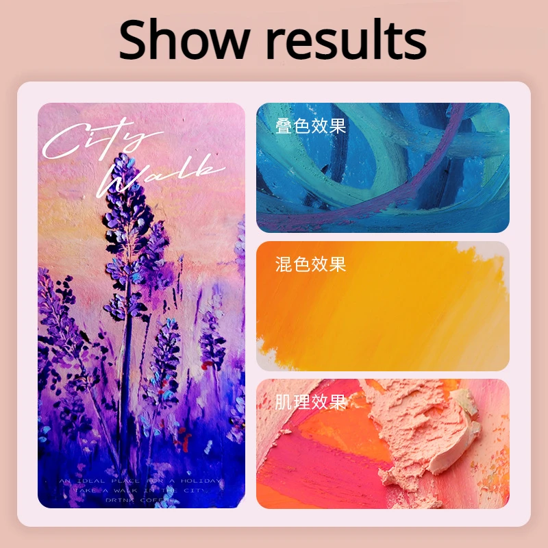 Heavy Color Oil Painting Stick Small White Box 72 Color Super Soft Set Student DIY Soft Crayon with Drawing Paper Scraper Tool