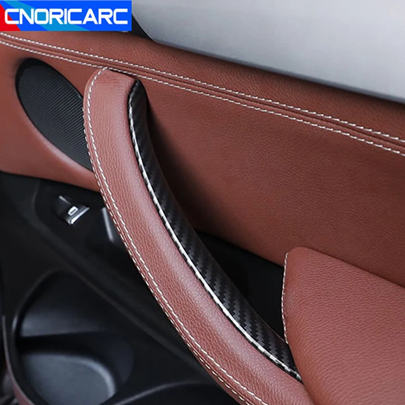 

Carbon Fiber Styling Car Door Handle Armrest Protector Cover Trim Stickers For BMW X5 F15 E70 X6 F16 E71 Interior Accessories