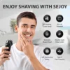 Sejoy 5W Electric Rotary Shavers for men 2 in 1 Razor Rechargeable Hair Trimmer 3D Floating Blade Washable Shaving Beard Machine 5