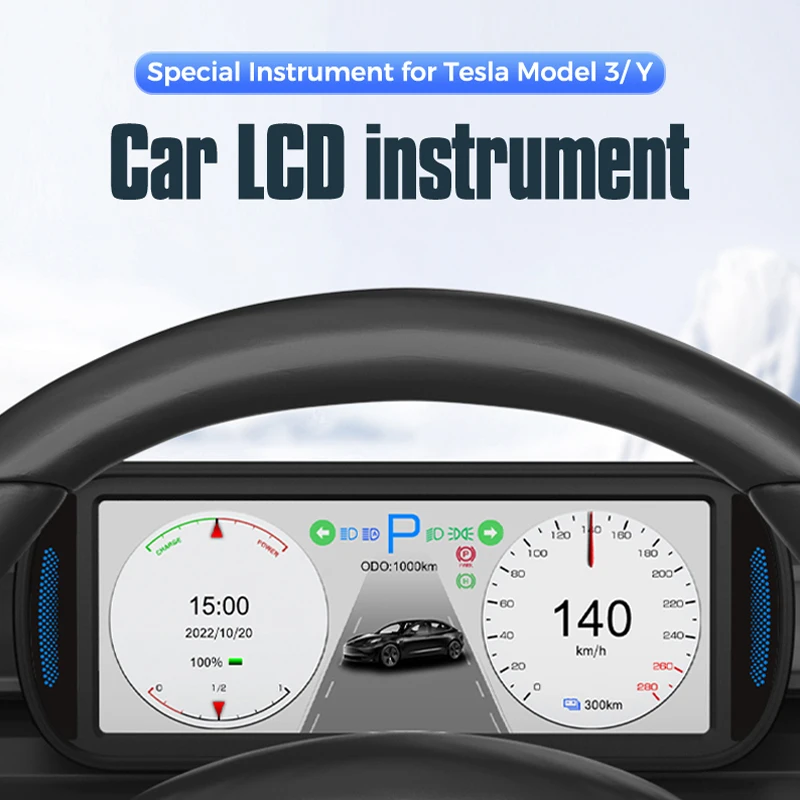 

6.8'' HUD OBD2 On-board Computer Head up Display 18 in 1 Car Speedometer/Time/Tire Pressure Display for Tesla Model 3 / Model Y